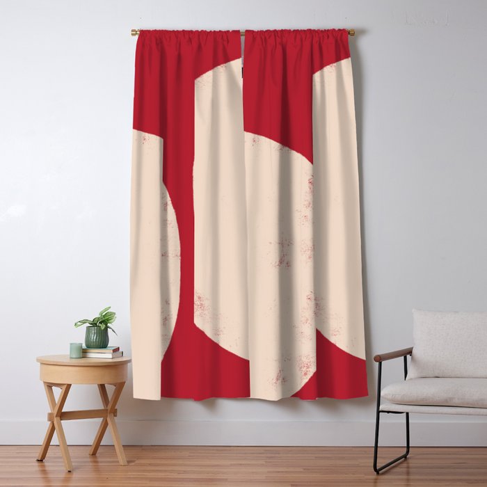 Half-Circle Shapes on Red Window Curtain Gallery Image 5