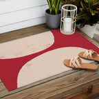 Half-Circle Shapes on Red Outdoor Rug Gallery Image 2