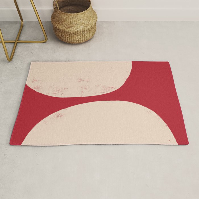 Half-Circle Shapes on Red Rug Gallery Image 1