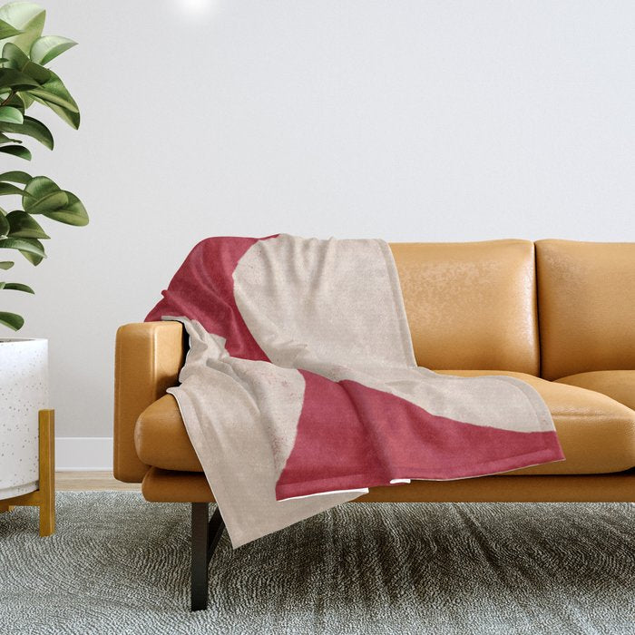 Half-Circle Shapes on Red Throw Blanket Gallery Image 1
