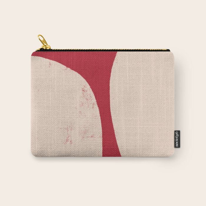Half-Circle Shapes on Red Carry All Pouch Gallery Image 1