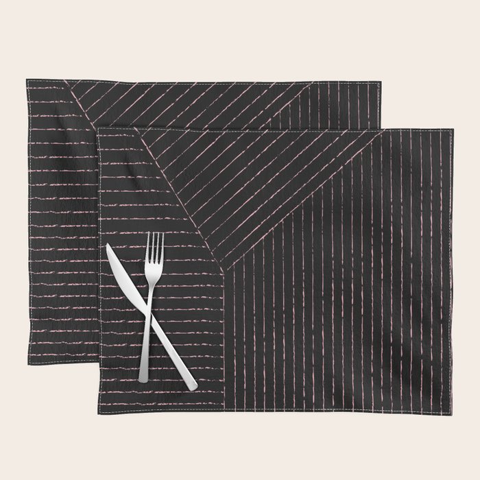 lines (black & pink) Placemat Gallery Image 1
