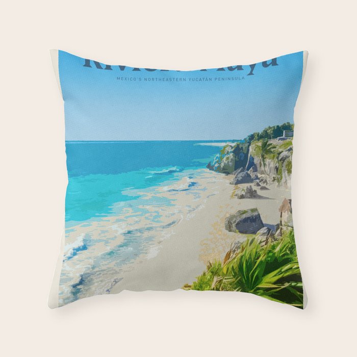 Visit Riviera Maya Throw Pillow Gallery Image 6