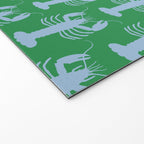 Coastal Pop Lobster Pattern in Bold Green and Light Blue Welcome Mat Gallery Image 2