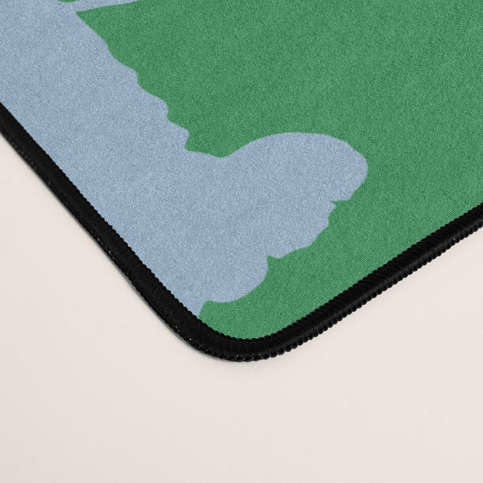 Coastal Pop Lobster Pattern in Bold Green and Light Blue Desk Mat Gallery Image 4