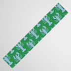 Coastal Pop Lobster Pattern in Bold Green and Light Blue Table Runner Gallery Image 3