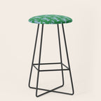 Coastal Pop Lobster Pattern in Bold Green and Light Blue Stool Gallery Image 1