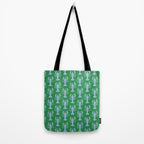 Coastal Pop Lobster Pattern in Bold Green and Light Blue Tote Bag Gallery Image 2