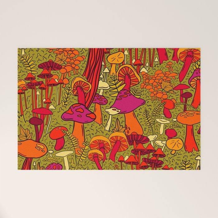 Mushrooms in the Forest Welcome Mat Gallery Image 1
