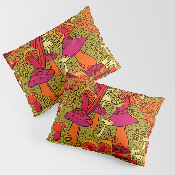 Mushrooms in the Forest Pillow Sham Gallery Image 1