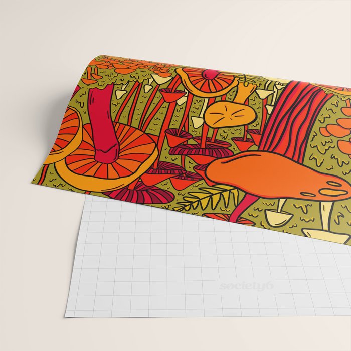Mushrooms in the Forest Wrapping Paper Gallery Image 2