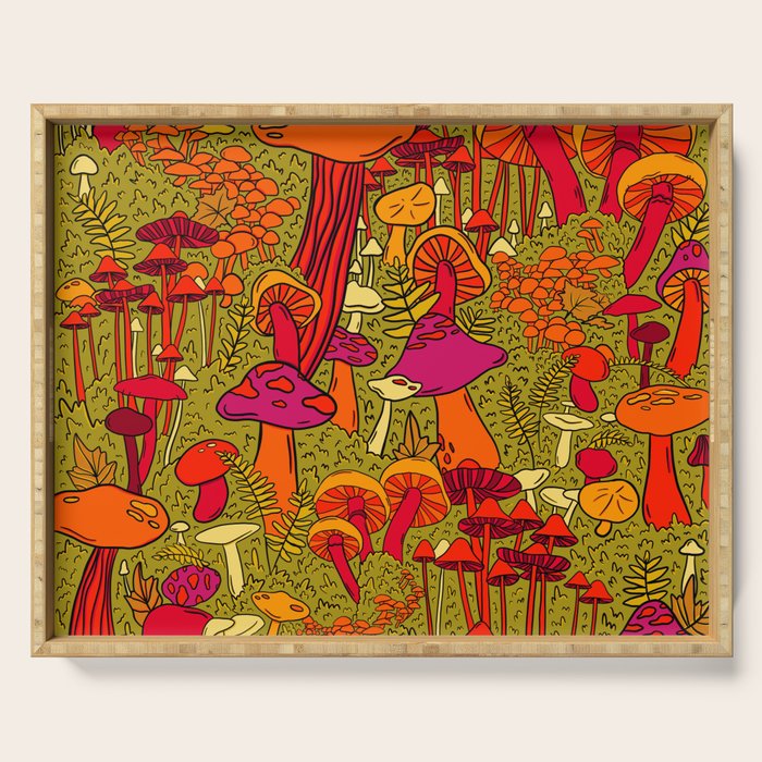 Mushrooms in the Forest Serving Tray Gallery Image 1