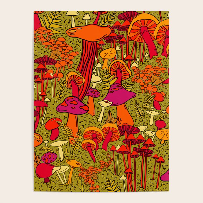 Mushrooms in the Forest Poster Gallery Image 4