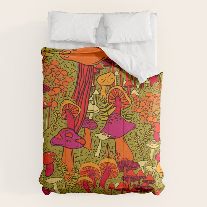 Mushrooms in the Forest Comforter Gallery Image 1