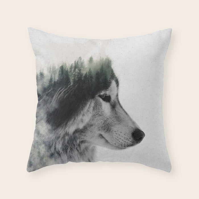Wolf Stare Throw Pillow Gallery Image 6