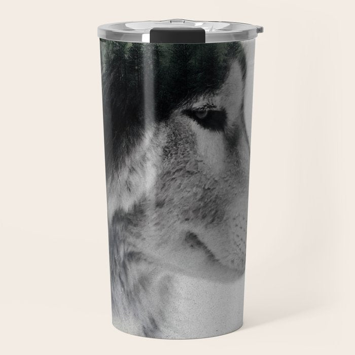 Wolf Stare Travel Mug Gallery Image 1