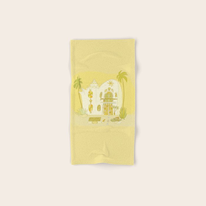 surf house shell dream house // retro art by surfy birdy Bath Towel Gallery Image 1
