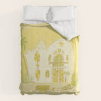 surf house shell dream house // retro art by surfy birdy Comforter Gallery Image 6