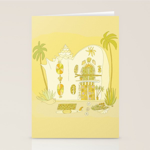 surf house shell dream house // retro art by surfy birdy Stationery Card Gallery Image 2