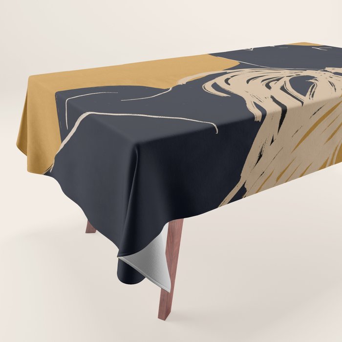 Minimal Abstract Art Woman Portrait 3 Tablecloth Gallery Image 1