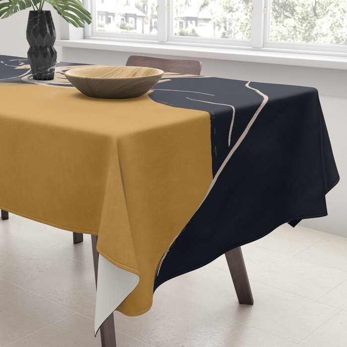 Minimal Abstract Art Woman Portrait 3 Tablecloth Gallery Image 3