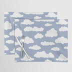 Sunny Summer Sky: White Cartoon Clouds in a Blue Sky Pattern Placemat Gallery Image 1