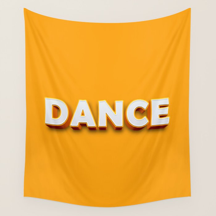 Dance 3D typography Wall Tapestry Gallery Image 4