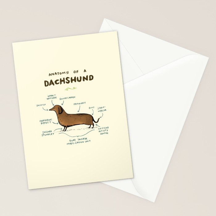 Anatomy of a Dachshund Stationery Card Gallery Image 2
