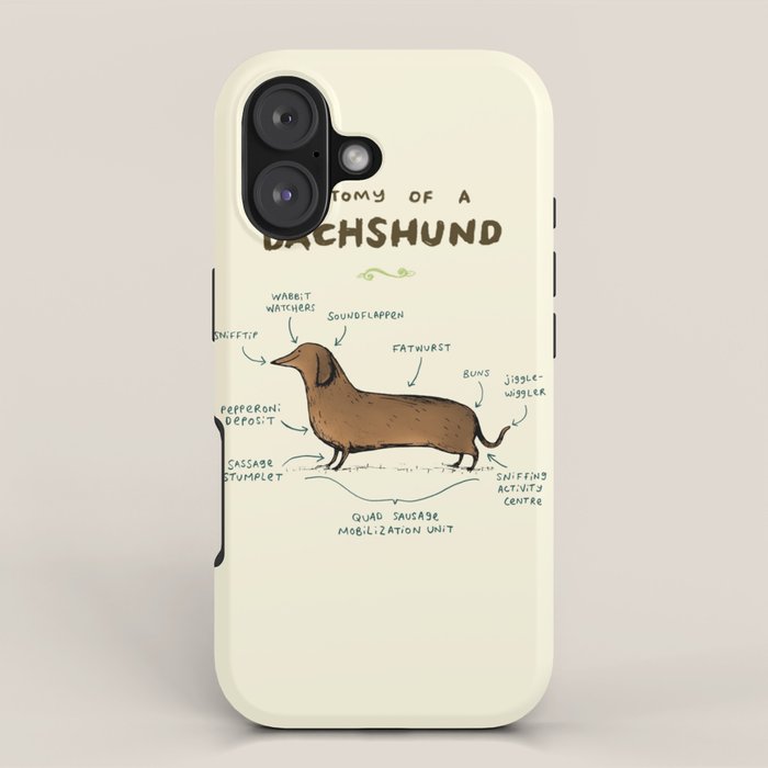 Anatomy of a Dachshund iPhone Case Gallery Image 1