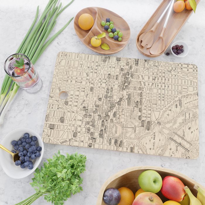 Vintage Map of Washington D.C. (1914) Cutting Board Gallery Image 2