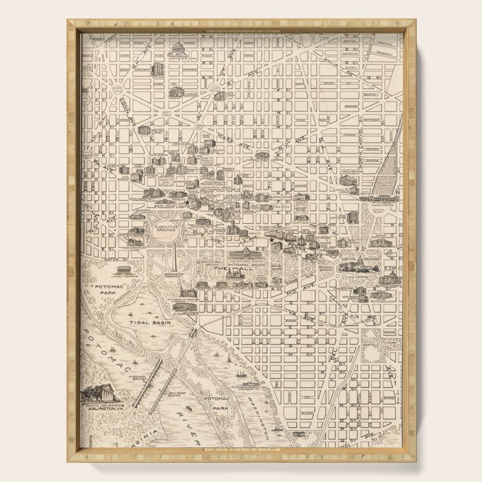 Vintage Map of Washington D.C. (1914) Serving Tray Gallery Image 1