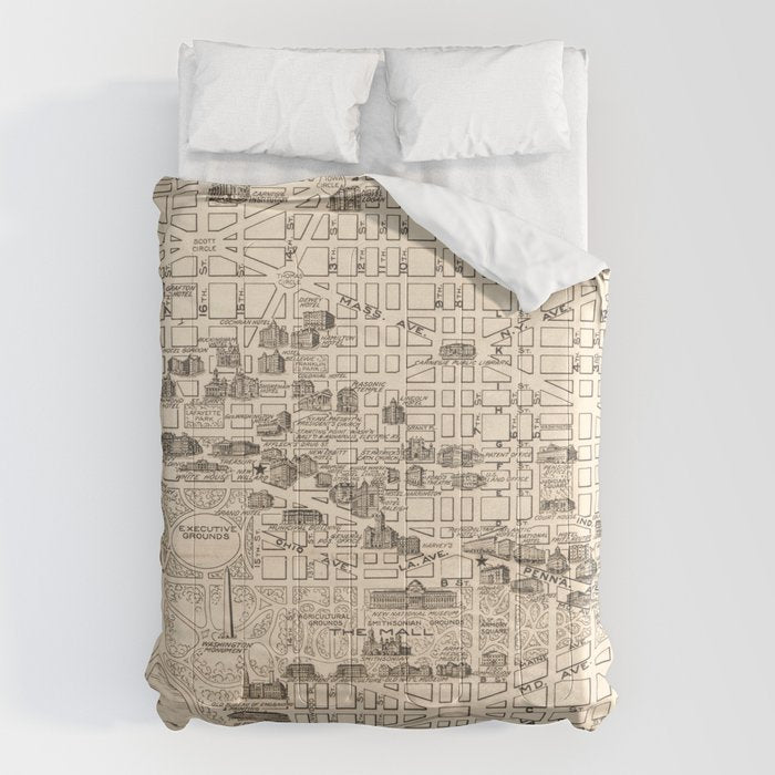 Vintage Map of Washington D.C. (1914) Comforter Gallery Image 6