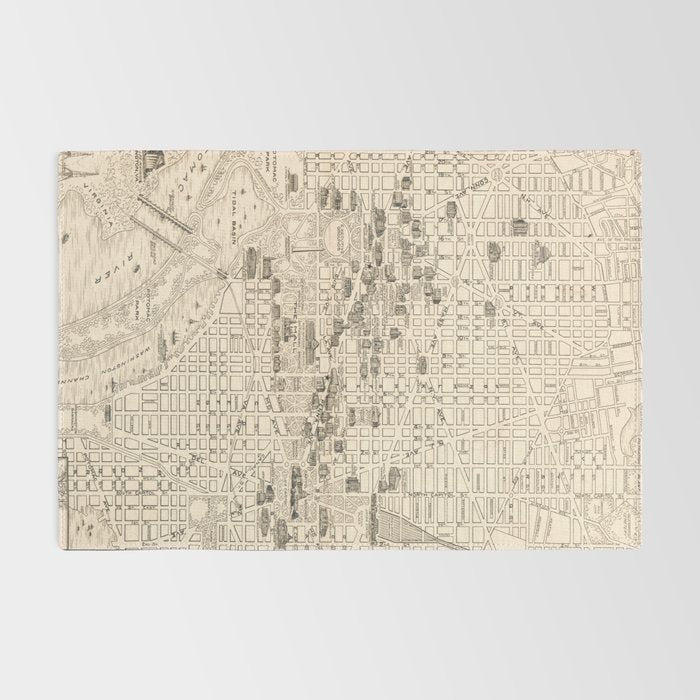 Vintage Map of Washington D.C. (1914) Rug Gallery Image 2