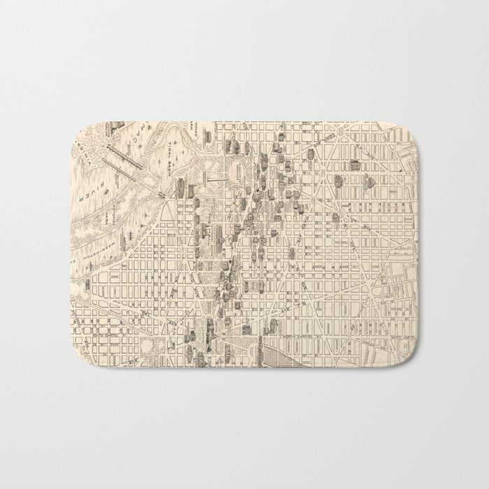 Vintage Map of Washington D.C. (1914) Bath Mat Gallery Image 1