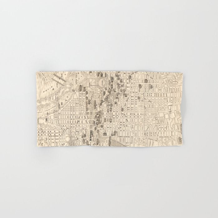 Vintage Map of Washington D.C. (1914) Bath Towel Gallery Image 1