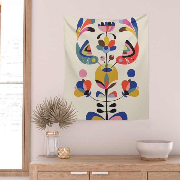 Hummingbirds Wall Tapestry Gallery Image 2
