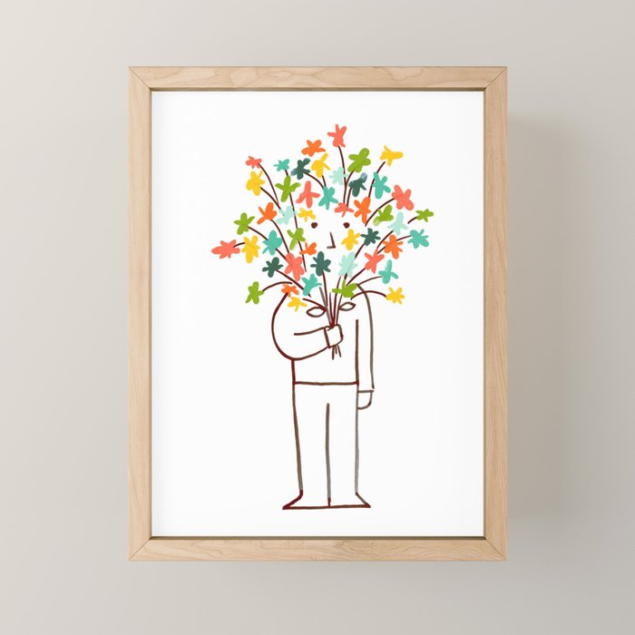 I bring flowers Mini Art Print Gallery Image 1