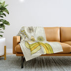 stay groovy rollerskate // retro surf art by surfy birdy Throw Blanket Gallery Image 1
