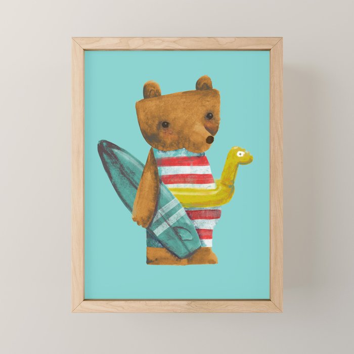 Summer Bear Mini Art Print Gallery Image 1