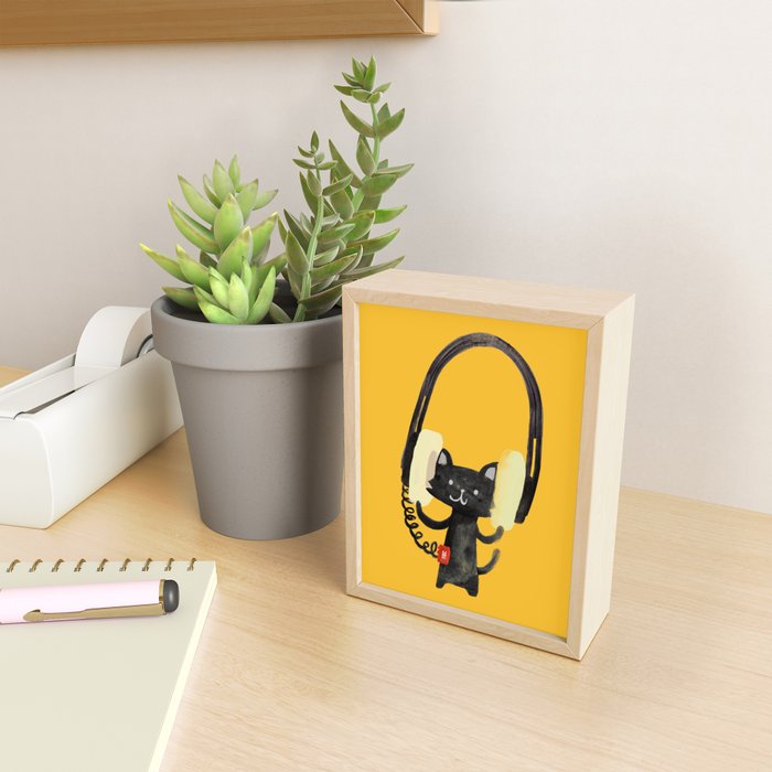 I Love Huge Headphone Mini Art Print Gallery Image 2
