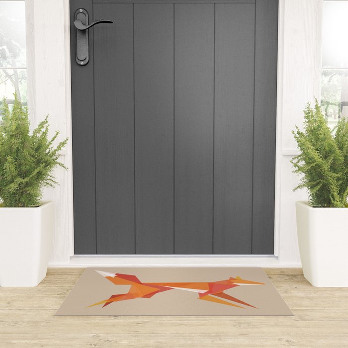 Fractal geometric fox Welcome Mat Gallery Image 3