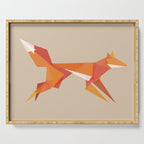 Fractal geometric fox Serving Tray Gallery Image 1