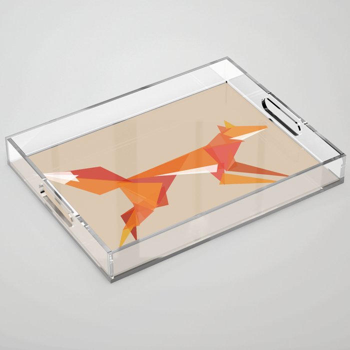 Fractal geometric fox Acrylic Tray Gallery Image 1