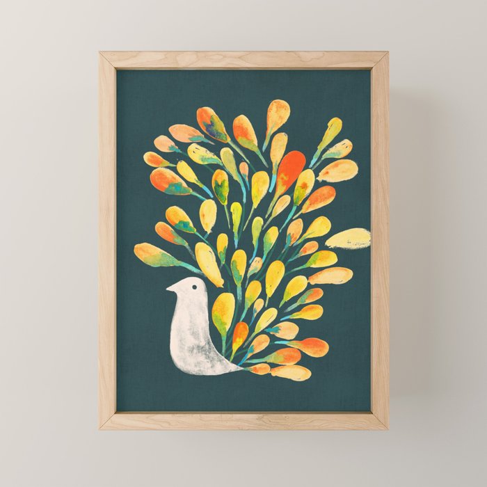 Watercolor Peacock Mini Art Print Gallery Image 1