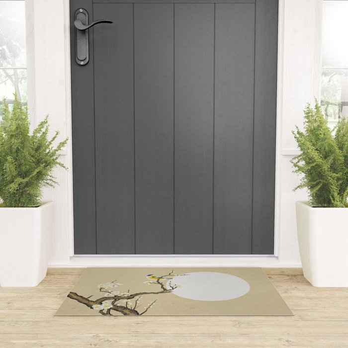 Plum blossoms, bird and the moon Type A (Minhwa: Korean traditional/folk art) Welcome Mat Gallery Image 3