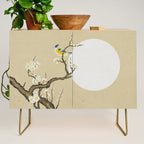 Plum blossoms, bird and the moon Type A (Minhwa: Korean traditional/folk art) Credenza Gallery Image 1