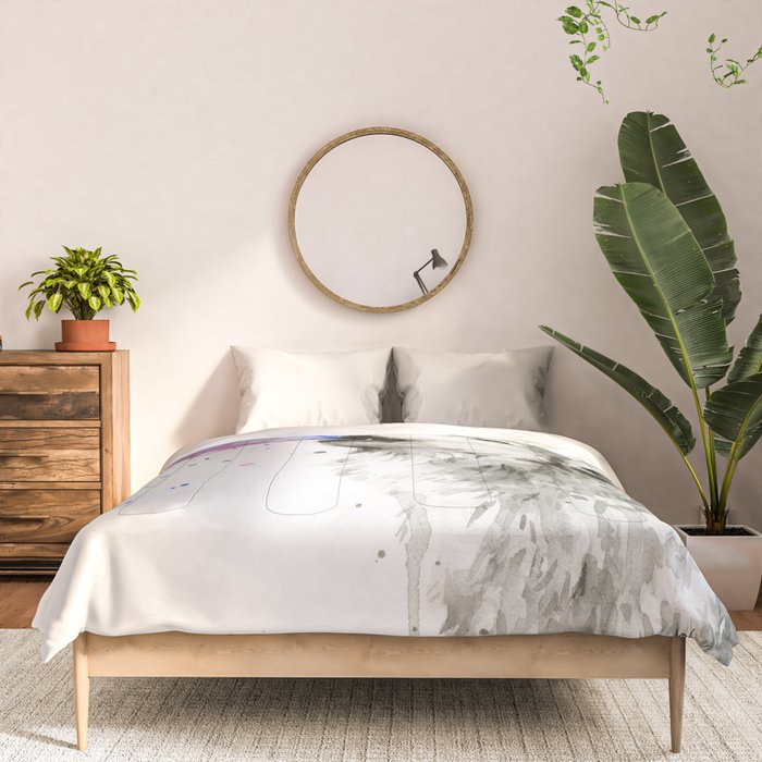 Wolf Howling Rainbow Watercolor Comforter Gallery Image 3