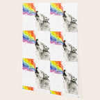 Wolf Howling Rainbow Watercolor Wallpaper Gallery Image 2