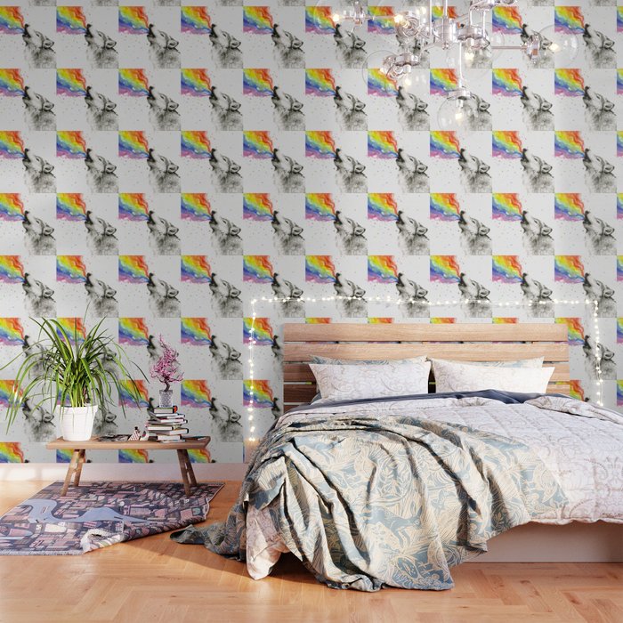 Wolf Howling Rainbow Watercolor Wallpaper Gallery Image 3