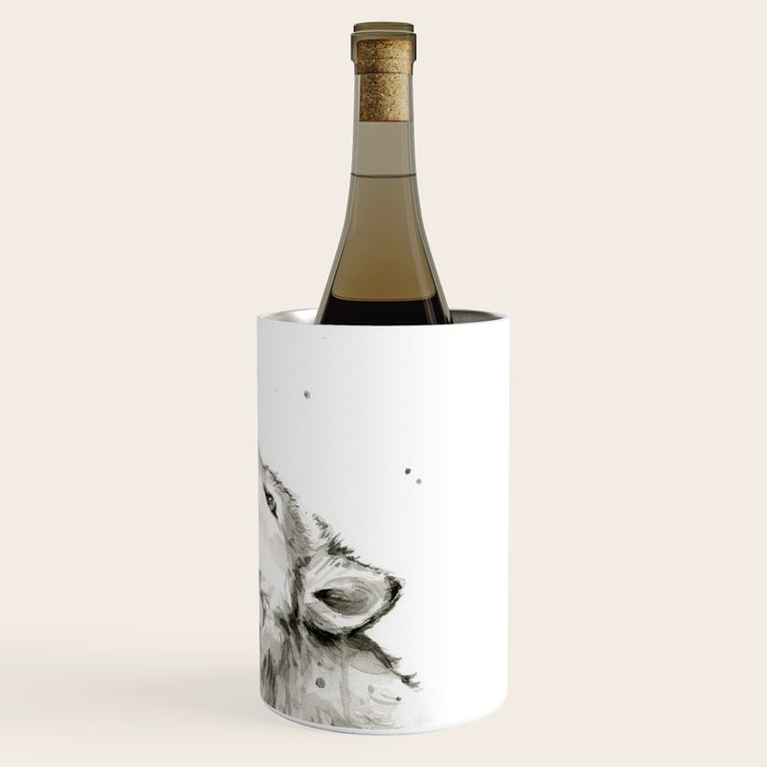 Wolf Howling Rainbow Watercolor Wine Chiller Gallery Image 3